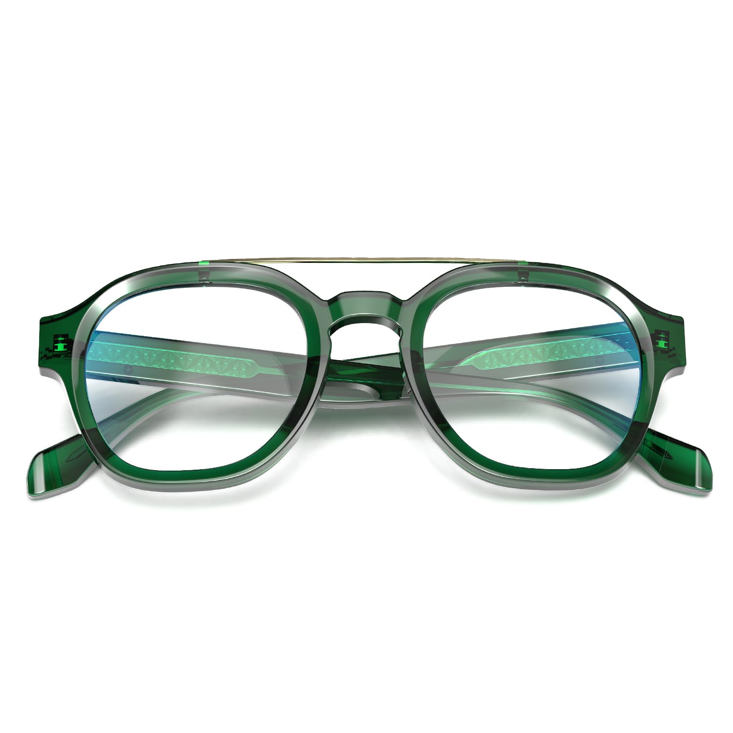 VisoOne Sanford Cute Blue Light Glasses Aviator Style Eyewear Basil Green