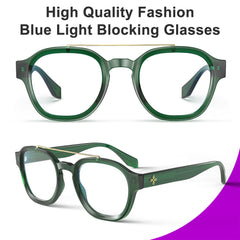 VisoOne Sanford Cute Blue Light Glasses Aviator Style Eyewear Basil Green