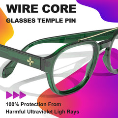 VisoOne Sanford Cute Blue Light Glasses Aviator Style Eyewear Basil Green