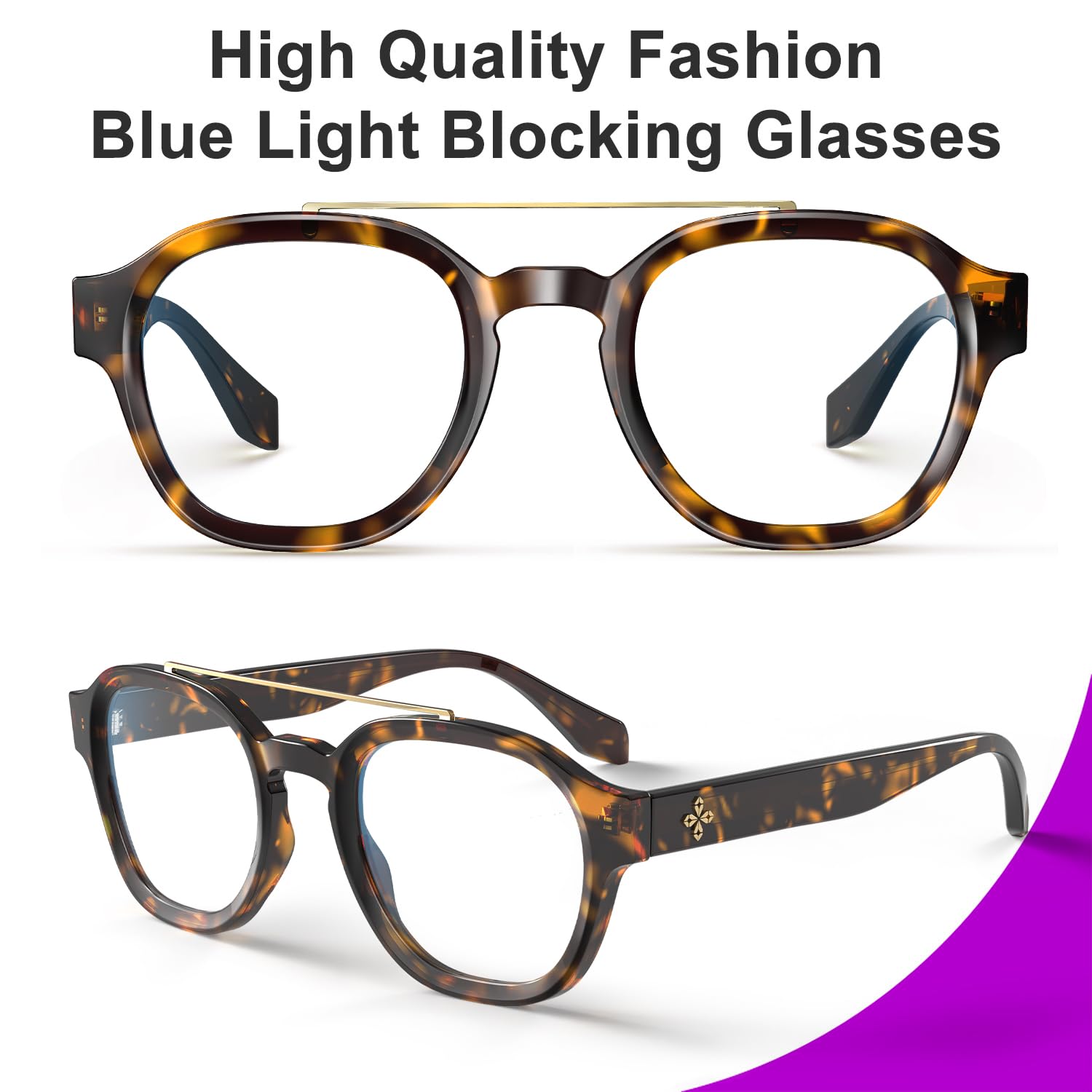 VisoOne Sanford Cute Blue Light Glasses Aviator Style Eyewear