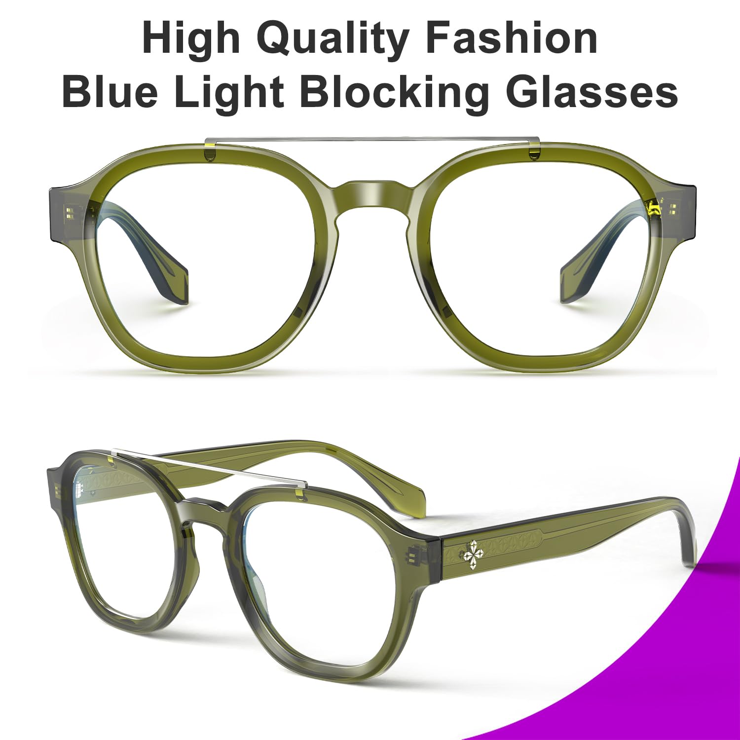 VisoOne Sanford Cute Blue Light Glasses Aviator Style Eyewear