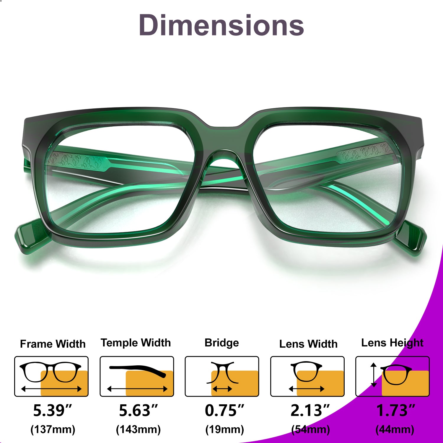 VisoOne Fashionable Blue Light Blocking Glasses Anti Glare Square